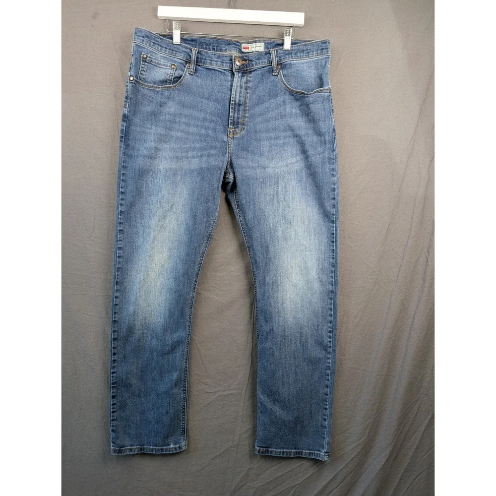 Wrangler Slim Straight Mens Blue Denim Jeans 38x30